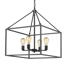 Golden 2072-4 BLK - Golden Lighting Wesson 4-light Chandelier in Matte Black
